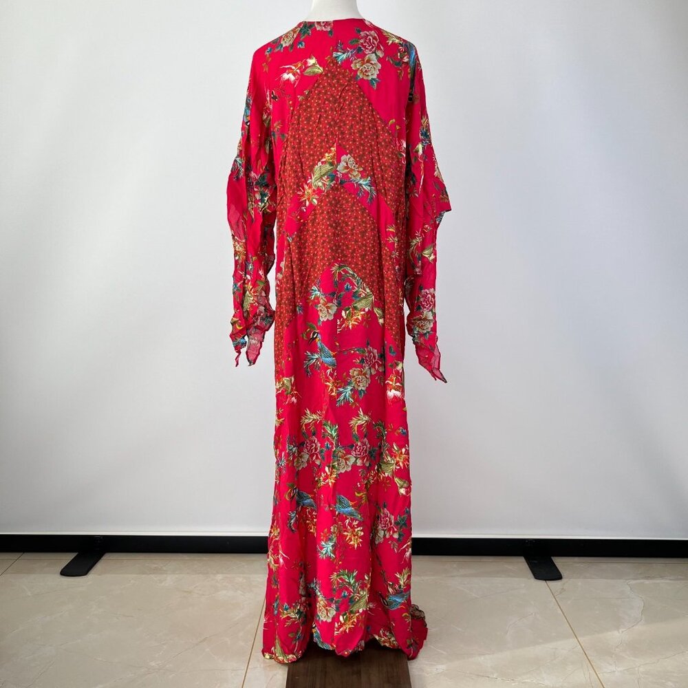 NWOT JOHNNY WAS Floral Malakye Paneled Cover Up Maxi Dress Boho Red Size S - Picture 8 of 13